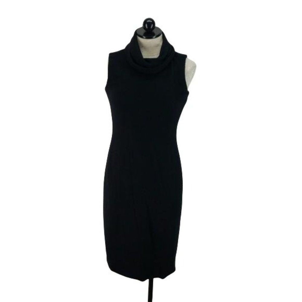 Laundry By Shelli Segal 1995‎ Y2K Office Casual  Black Knit size 6 Dress